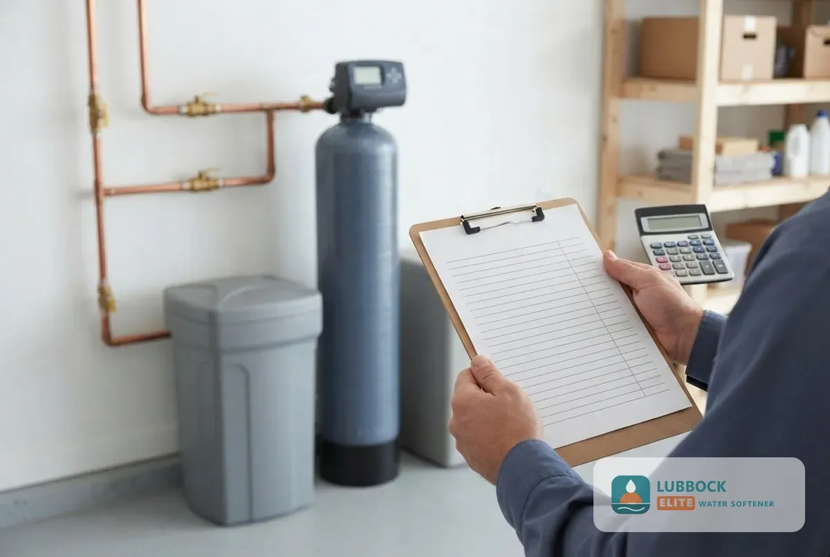 Water softener cost Lubbock TX installed softener and itemized quote